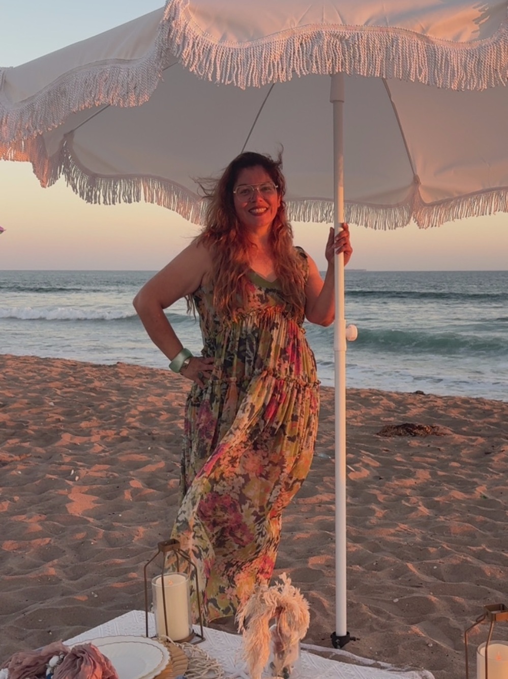 Free People Green Multi Floral Tiered V-Neck Maxi Dress - Picture 4 of 4